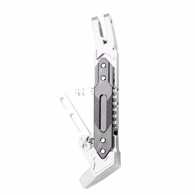 

Motorcycle Adjustable Side Tripod Holder Stand Fall Protector Foot Pad Silver