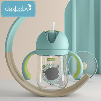 

Dexbaby American childrens cup water bottle drinking cup baby learning cup leak-proof anti-fall handle straw cup with gravity ball handle Meng Yang Paradise 260ml