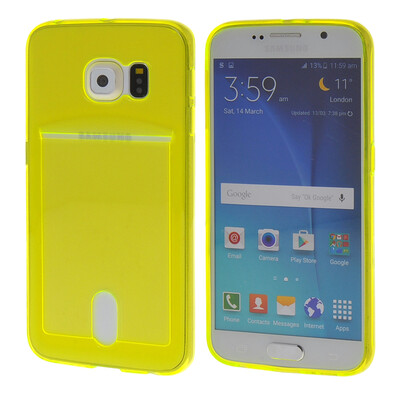 

MOONCASE чехол для Samsung Galaxy S6 Flexible Soft Gel TPU Silicone Skin Slim Durable With Card Slot Cover Yellow