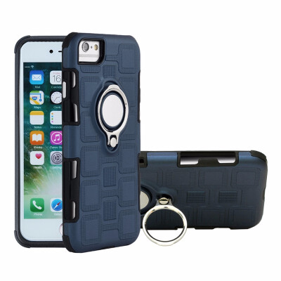 

SHS Phone Case For Iphone 6 Plus6s Plus7 Plus8 Plus Luxury Armor Ring Bracket Silicon TPU Lattice texture Protection