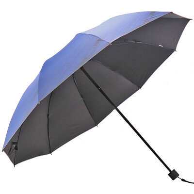 

Paradise umbrella to increase reinforcement hitting cloth black plastic silk screen tri-fold business umbrella Umbrella blue ash 31850ELCJ