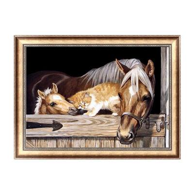 

UpperX DIY 5D Diamond Embroidery Horse Cat Painting Rhinestone Cross Stitch Home Decor