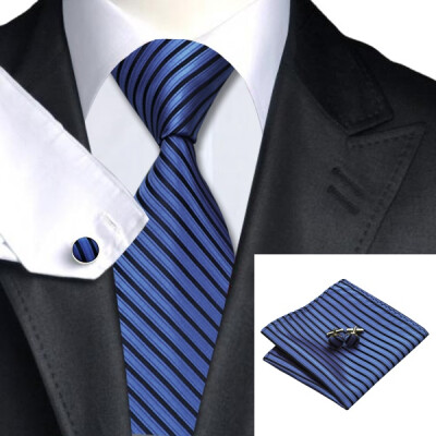 

2016 New Hot selling Vogue Men Silk Tie Set High Quality 100 Silk Necktie Handkerchief Cufflink Set for Formal Wedding Party
