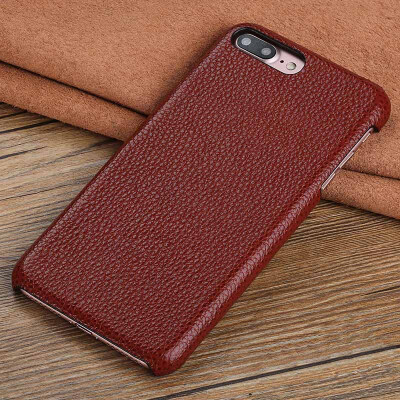 

Genuine Leather Phone Case For iPhone 7 8 Plus Case Litchi Texture Back Cover For X 6 6S Plus Case