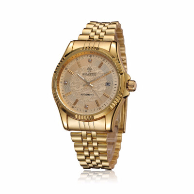 

Luxury Gold Fashion Mens Watches Casual Crystal Dial Date Automatic Mechanical Stainless Steel Sport Wrist Watches for men Gifts