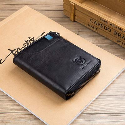 

2018 Vintage Crazy Horse cuero hechos a mano hombres carteras Multi-funcional vaca monedero carpeta del cuero genuino para los hom