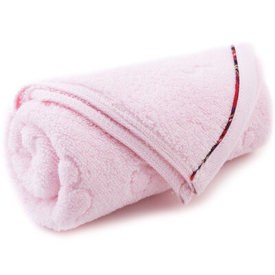 

Sanli embroidery cloth satin cartoon bear cotton towel peach powder