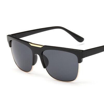 

FEIDU Retro Half Frame Sunglasses Men Classic UV400 Half Metal Fishing Driving Glass Mirror Sun Glasses For Men Oculos De Sol