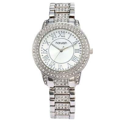 

Fashion Luxury Design Elegant WomenS Dress Bling Watch Crystal Diamond Hours Relojes Mujer Feminino Steel Strip Watch HW1501