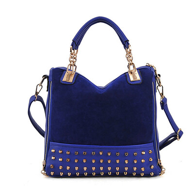 

Women Lady Rivet flannel Messenger faux sude Shoulder Bag Fashion Hobo Handbag