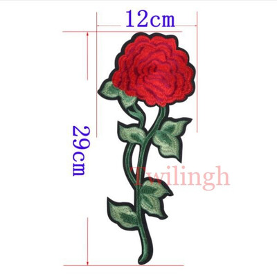 

1 Pcs Top New Brand Patches Bird Red Rose Flower Embroidered Patch DIY Iron On Sew On Fabric Repair Clothing For Wedding Patches