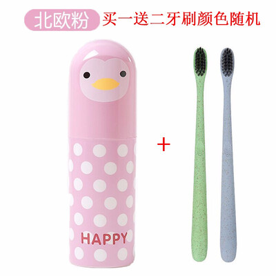 

1pc Cute Penguin Plastic Cartoon Toothbrush Box Portable Travel Toothbrush Holder Sanitary Ware Suit Toothpaste Storage Box