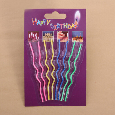 

FANLUS Spiral Birthday Candles Novel Candles Fun Primary Fashion Creative Colorful Coil Candle 4 Colors-pink blue yellow green