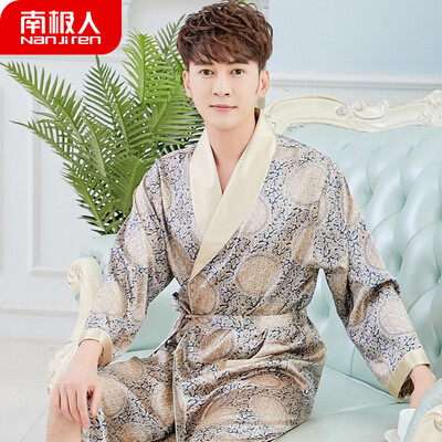 

Antarctic pajamas mens autumn&winter ice silk robe long-sleeved silk bathrobe thin yukata robe mens home service NAS5X20051-9 dark red