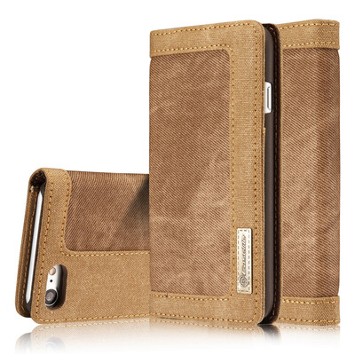 

Iphone 78X Luxury Canvas Villus Vintage Multi-function Wallet Card Clip Protection Cover Stand Phone case