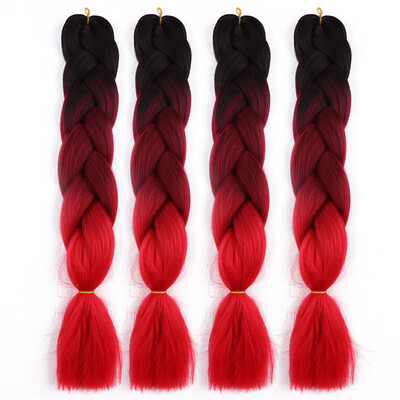 

63 Colors 4 piecelot Synthetic 2T3T4T High Temperature Fiber Ombre Braiding Hair 24 inch Jumbo Braids Hair Extensions