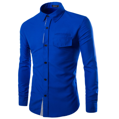 

Zogaa New Men's Shirt Pure Color All-match