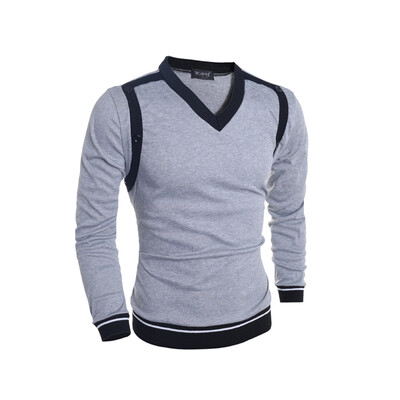 

Zogaa New Mens Knitwear Color Matching V-neck