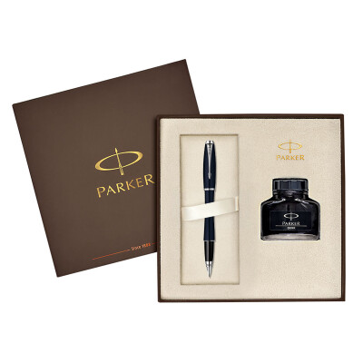 

Jingdong supermarket] Parker (PARKER) city deep blue white clip pen / ink gift box