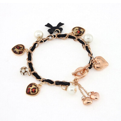 

New Design Multi-element Imitation Pearl Peach Heart Pendants Bracelets Jewelry