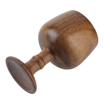 

Vintage Handmade Wooden Wine Tea Alcohol Drinking Water Goblet Cup Tall