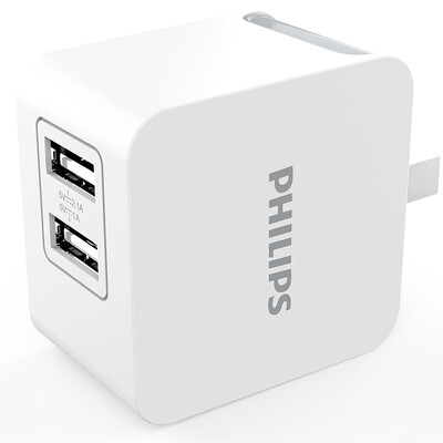 

Philips DLP3018 двойной USB складной адаптер питания / зарядное устройство / зарядная головка для Apple Andrews мобильный телефон плоский белый