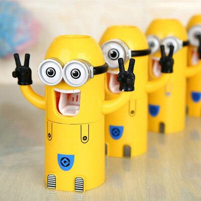 

Two Types Toothbrush Holder Cute Minions Wash Set Automatic Toothpaste Dispenser