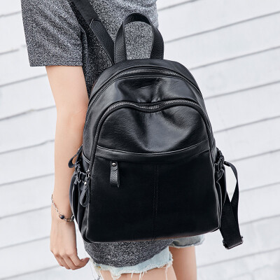 

Fragrance XIASUAR backpack female Korean version of the new trend backpack fashion hot mom handbag casual street travel backpack 187 black