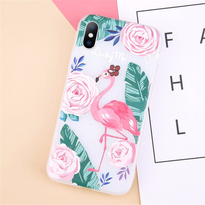 

Cute Cartoon Rabbit Case For iPhone 6 6S 7 8 X Plus 3D Relief Flower Soft TPU Phone Cases
