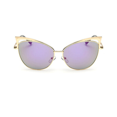

FEIZATMTA 2018 Новые женщины Cat Eye Солнцезащитные очки Женские Vintage oculos Зеркало Солнцезащитные очки Металлические Светоотражающие плоские объективы Gradient Fashion