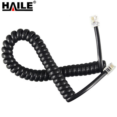

Haile Hile HT-101H-18M telephone line coil line landline receiver line spring curve 4P4C plug straight length 18 m black 10 loaded