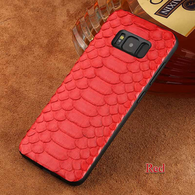 

Genuine Leather Phone Case For Samsung Galaxy S7 S8 Case Natural Python Skin For Note 8 Back Cover