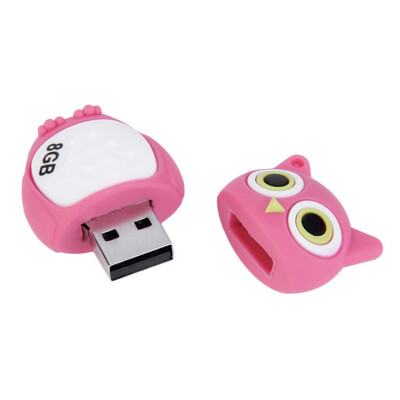 

Gift Pen drive cartoon Pink Owl USB 2.0 Memory Flash Stick Storage 8GB U Disk Pink