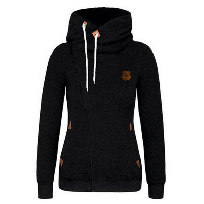 

Personality side zipper hooded sweatshirt cardigan sweater jacket