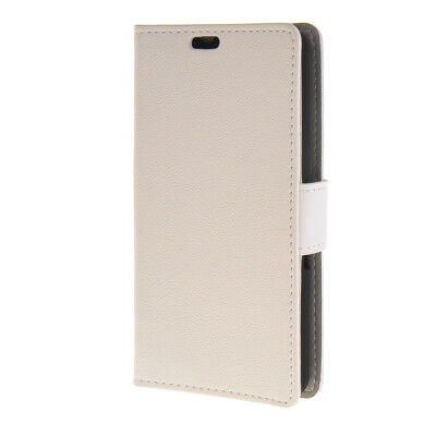 

MOONCASE Simple Leather Flip Wallet Case Card Slot Stand Back Cover for Sony Xperia E4G White