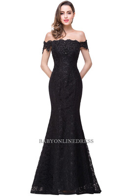 

Cheap Price Elegant Crystal Beaded Red Royal Blue Lace Mermaid Long Evening Dresses 2018 Prom Party Dress Robe De Soiree Longue