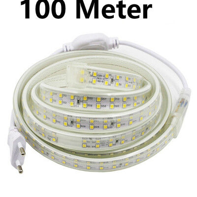 

AC 220V double row led light Led Strip 2835 180LedsM IP67 Waterproof With EU Power Adapter Flexible LED Tape Ribbon 1M 2M 3M 5M