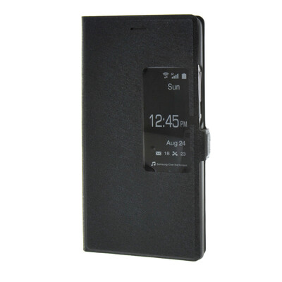 

MOONCASE окна в дизайн - шелковый текстуры слим Flip скобка назад дело прикрытия Huawei Ascend P7