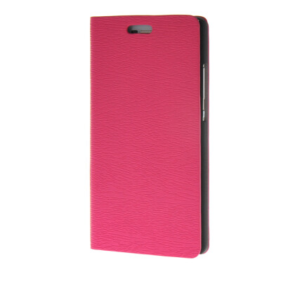 

MOONCASE Leather Side Flip Wallet Card Holder Stand Shell Pouch ЧЕХОЛ ДЛЯ Huawei Ascend P8 Lite Hot pink