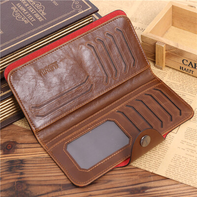 

Случайные Подлинная Кожа PU Мужчины Длинные кошелек Billfold Vintage Top Мужской кошелек