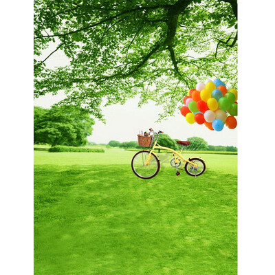 

Green Space Bicycle Photo Backdrop 57FT Vinyl Fabric Cloth Digital Printing Photo Background s-593