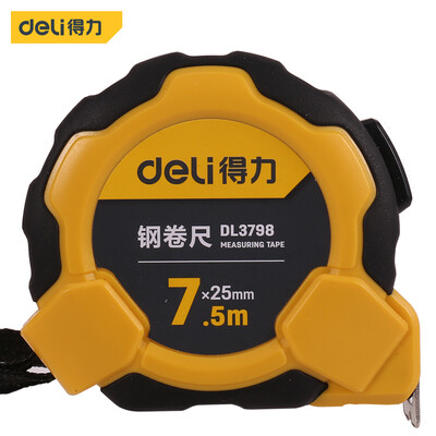 

Deli deli 75 meters rubberized self-locking steel tape measure box scale telescopic ruler meter metric 75m25mm DL3798