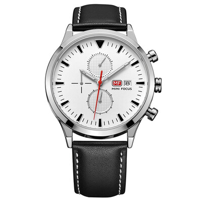 

MINI FOCUS Fashion Leather Strap Sports Men Quartz Watch MF0015G
