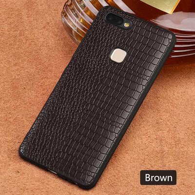 

Genuine Leather Phone Case For Vivo X20 Plus Crocodile texture Back Cover For X9 Plus Cases