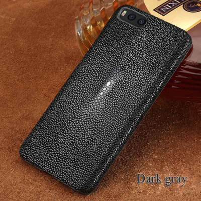 

Genuine Leather Phone Case For Xiaomi Note 3 Case Natural Pearl Fish Skin Back Cover For Redmi 4 4X 5 5X Case