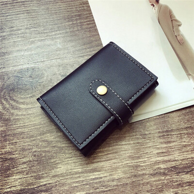 

Solid Color Brief Paragraph 3 Folds Wallet Creative Womens Fashion Wallet Card Package