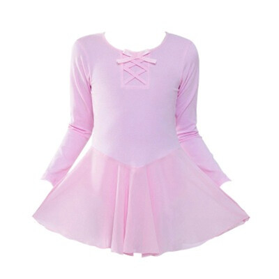 

Hot Sale Kids Dance Leotards Dress Ballet Gymnastics Dresses Girls Chiffon Lycra Cotton Ballet Dance Wear With Skirt