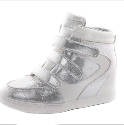 

Women Elevator Velcro Strap High-Top Sneakers Shoes Wedge Hidden Heel Ankle Boot