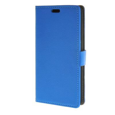 

MOONCASE Litch Skin Leather Flip Wallet Card Slot Stand Back Case Cover for Huawei Ascend Y635 Blue