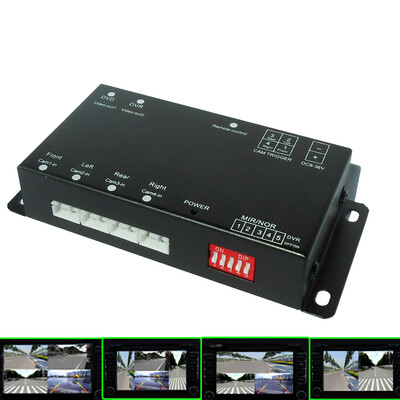 

Car four Cameras Image combiner Switch for FrontRearLeftRight View Parking Camera 4 Video Split Control Box Video support DVR
